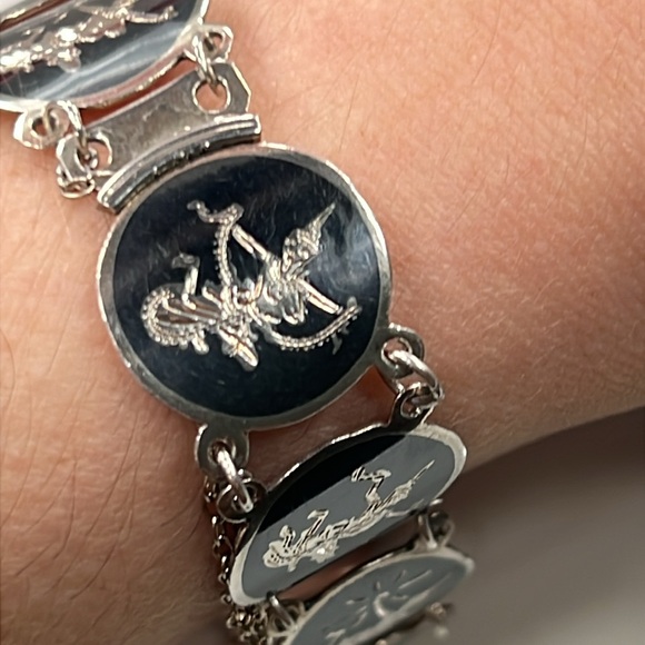 Old Siam Dancer Sterling Silver 7” Link Bracelet - Picture 7 of 7